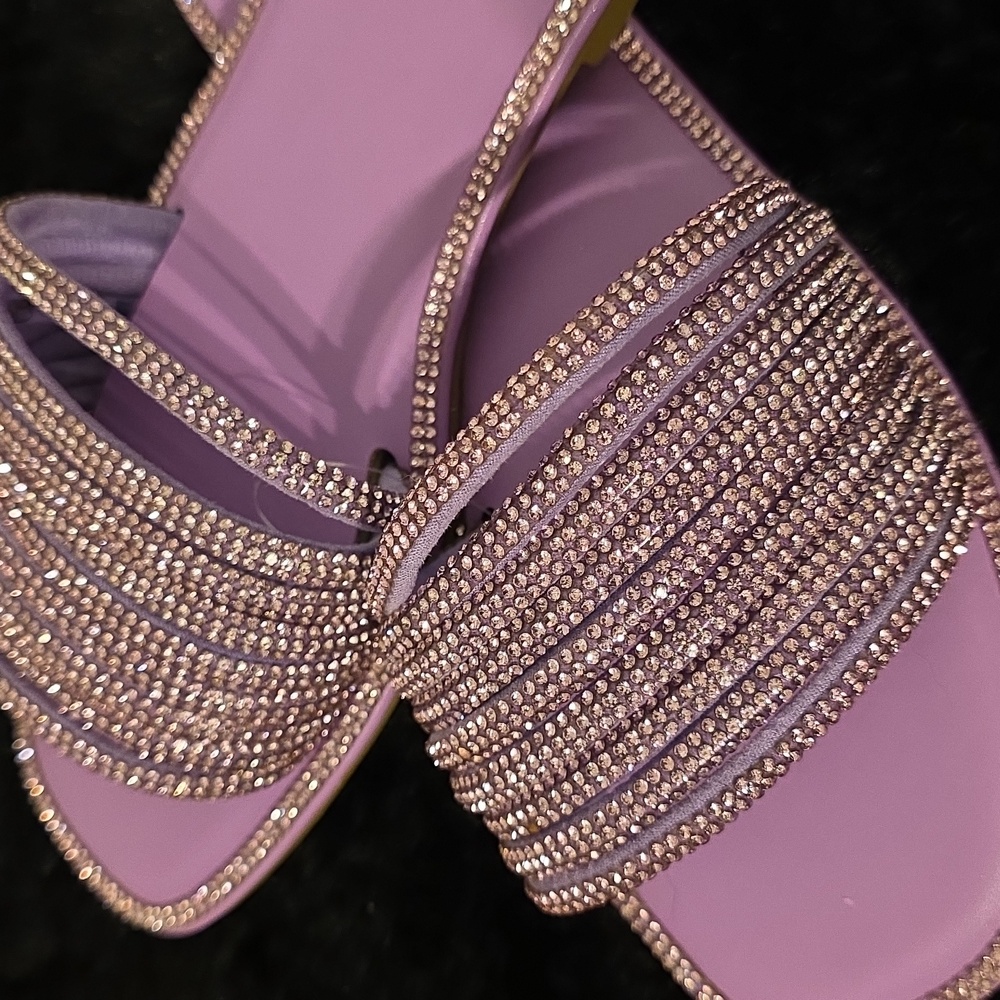 Rouge! Lavender Rhinestone Sandals - Picture 4 of 5
